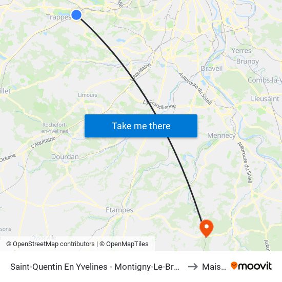 Saint-Quentin En Yvelines - Montigny-Le-Bretonneux to Maisse map