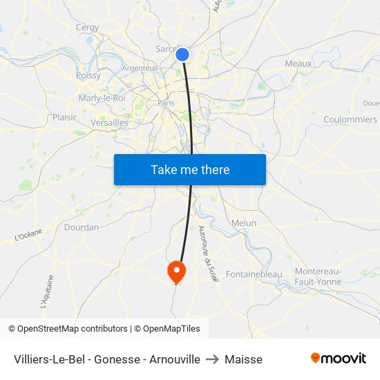 Villiers-Le-Bel - Gonesse - Arnouville to Maisse map