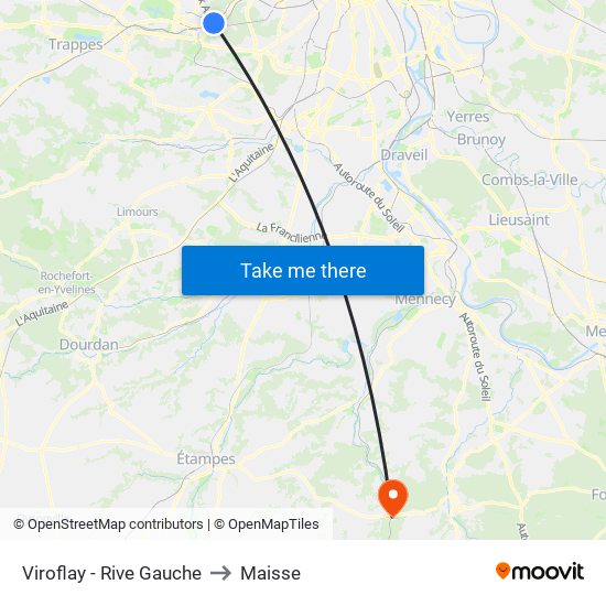 Viroflay - Rive Gauche to Maisse map