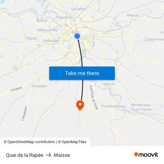 Quai de la Rapée to Maisse map