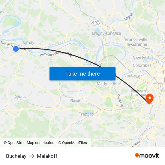 Buchelay to Malakoff map