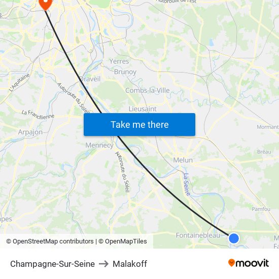 Champagne-Sur-Seine to Malakoff map