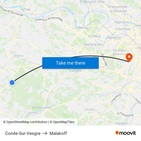 Conde-Sur-Vesgre to Malakoff map