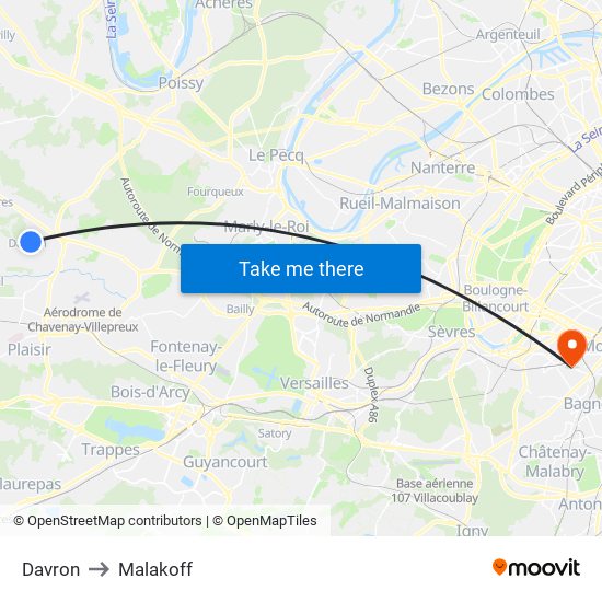 Davron to Malakoff map