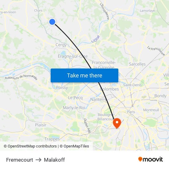 Fremecourt to Malakoff map