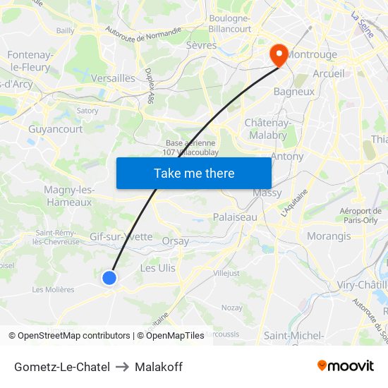 Gometz-Le-Chatel to Malakoff map