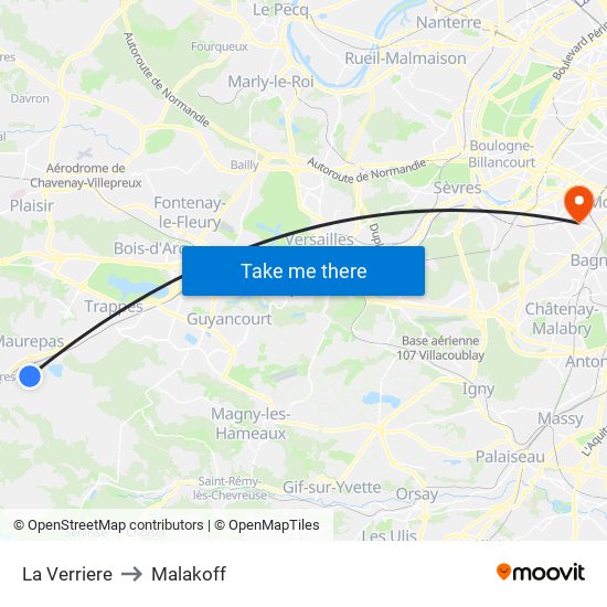 La Verriere to Malakoff map