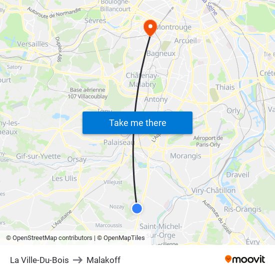 La Ville-Du-Bois to Malakoff map