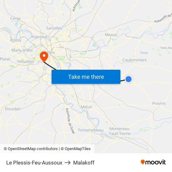 Le Plessis-Feu-Aussoux to Malakoff map