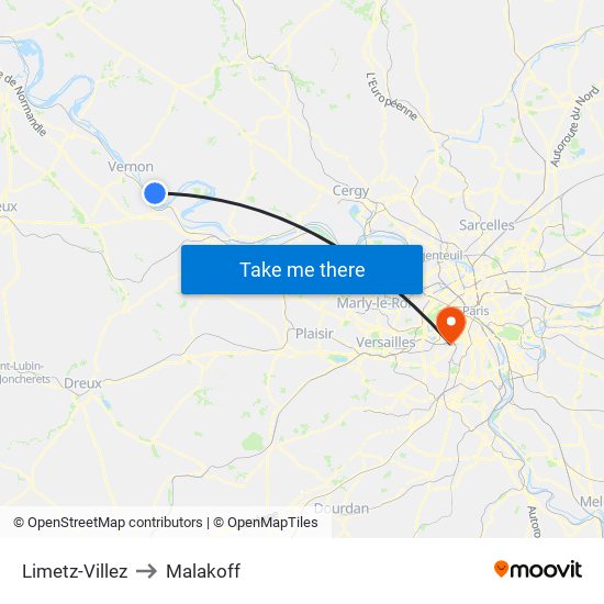 Limetz-Villez to Malakoff map