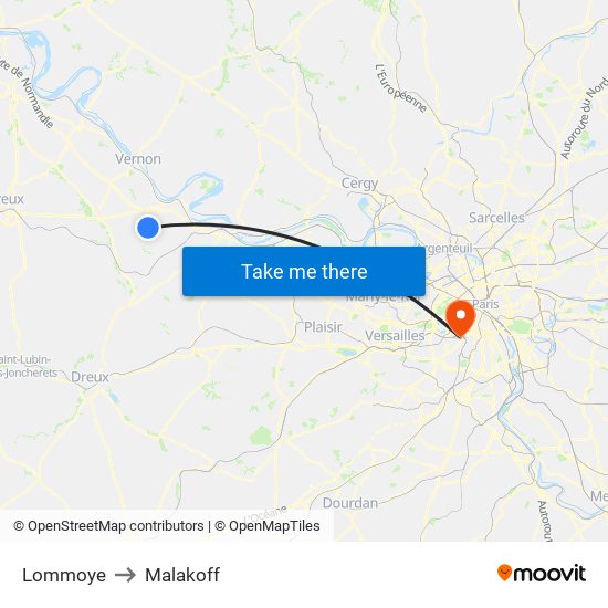 Lommoye to Malakoff map