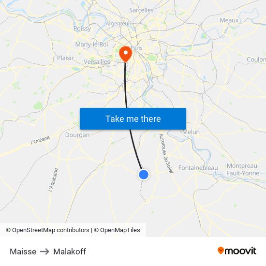 Maisse to Malakoff map