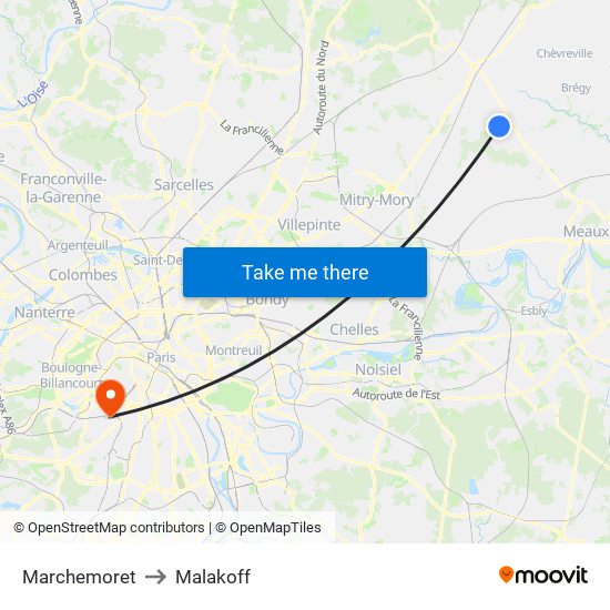 Marchemoret to Malakoff map