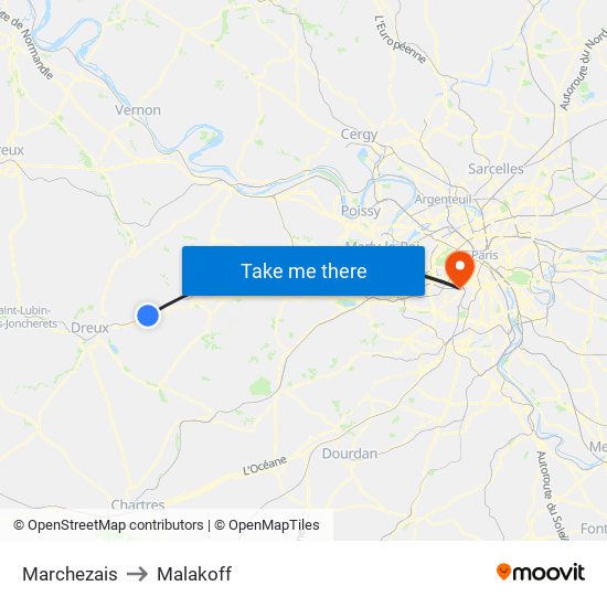 Marchezais to Malakoff map