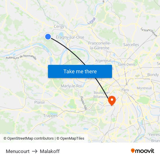 Menucourt to Malakoff map