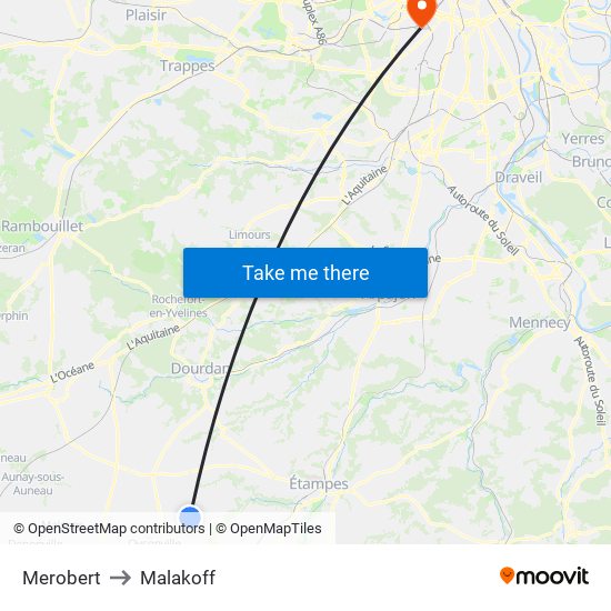 Merobert to Malakoff map