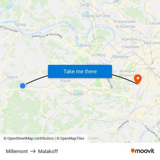 Millemont to Malakoff map
