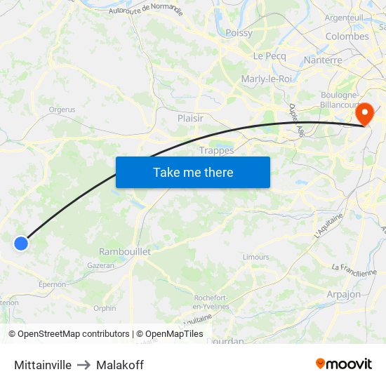 Mittainville to Malakoff map