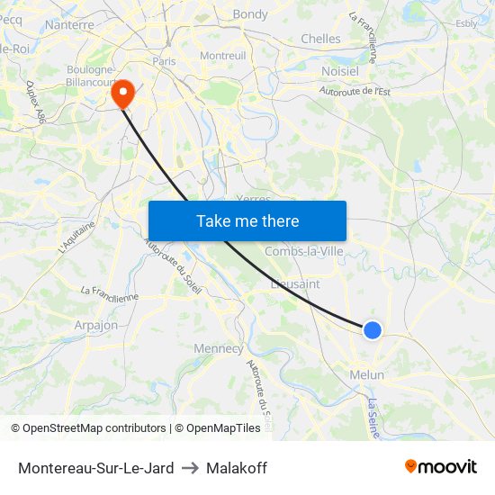 Montereau-Sur-Le-Jard to Malakoff map