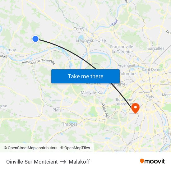 Oinville-Sur-Montcient to Malakoff map