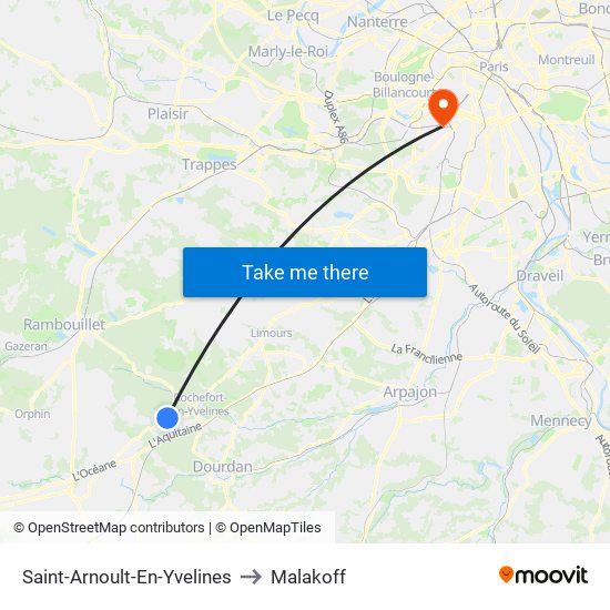 Saint-Arnoult-En-Yvelines to Malakoff map