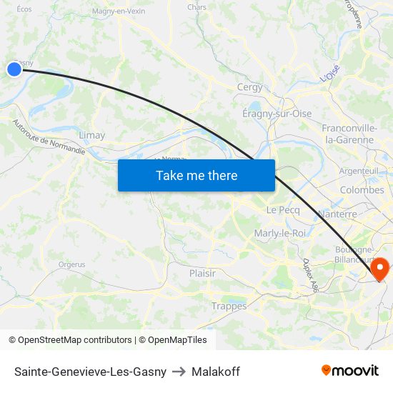 Sainte-Genevieve-Les-Gasny to Malakoff map
