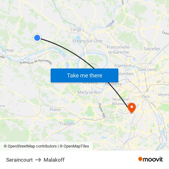 Seraincourt to Malakoff map