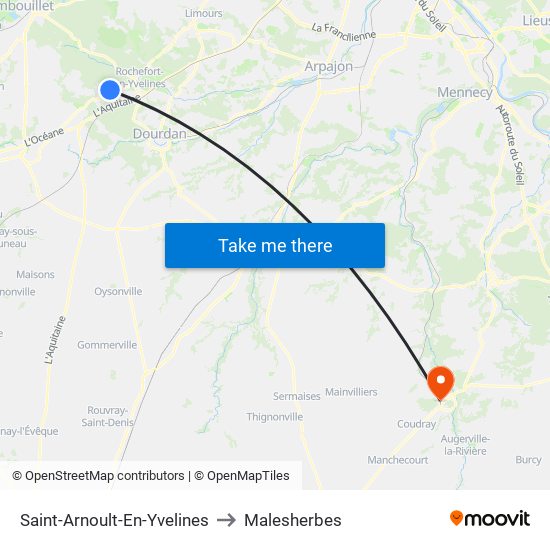 Saint-Arnoult-En-Yvelines to Malesherbes map