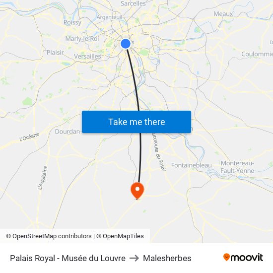 Palais Royal - Musée du Louvre to Malesherbes map