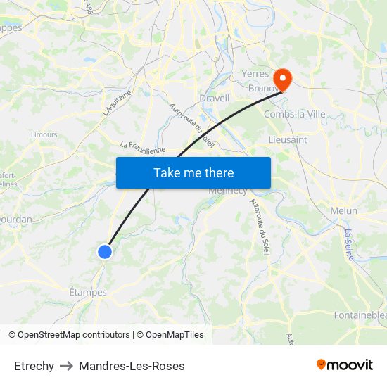 Etrechy to Mandres-Les-Roses map