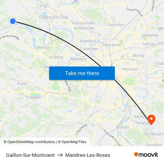 Gaillon-Sur-Montcient to Mandres-Les-Roses map