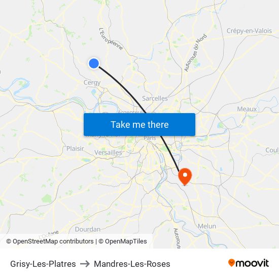 Grisy-Les-Platres to Mandres-Les-Roses map