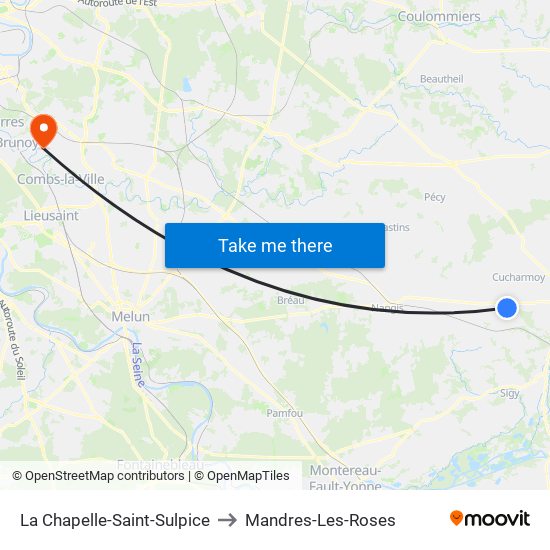 La Chapelle-Saint-Sulpice to Mandres-Les-Roses map