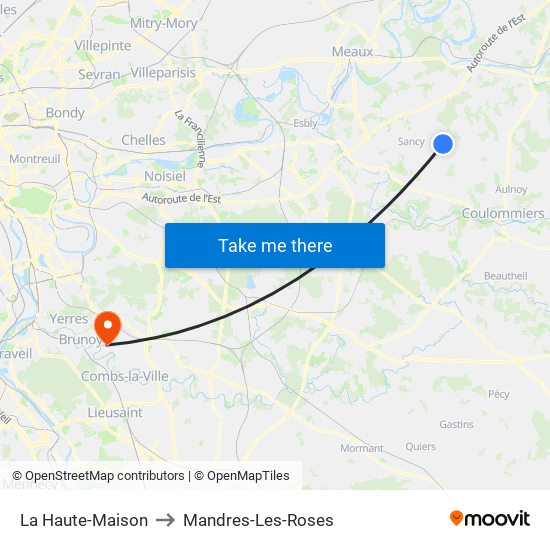 La Haute-Maison to Mandres-Les-Roses map