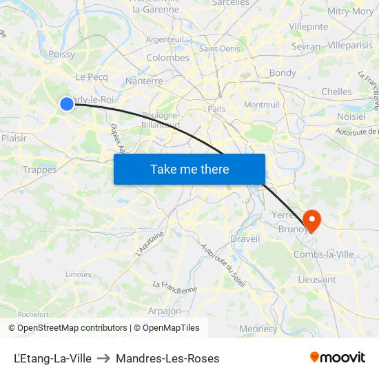 L'Etang-La-Ville to Mandres-Les-Roses map