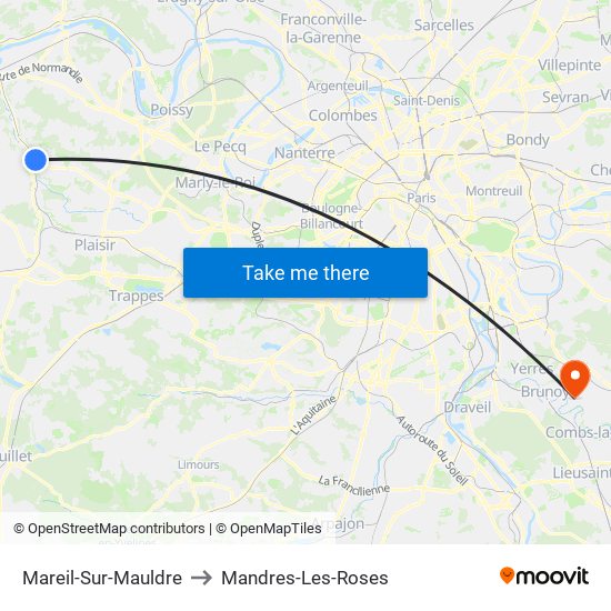 Mareil-Sur-Mauldre to Mandres-Les-Roses map