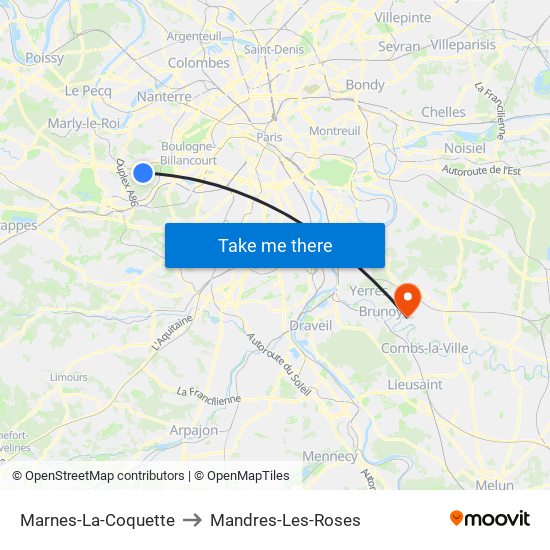 Marnes-La-Coquette to Mandres-Les-Roses map