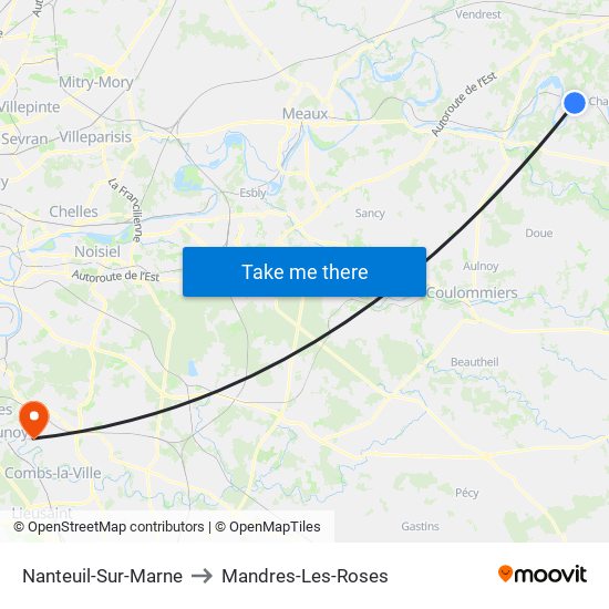 Nanteuil-Sur-Marne to Mandres-Les-Roses map