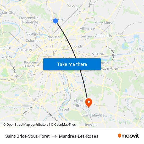 Saint-Brice-Sous-Foret to Mandres-Les-Roses map