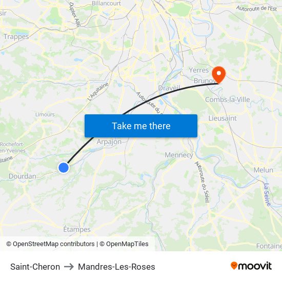 Saint-Cheron to Mandres-Les-Roses map