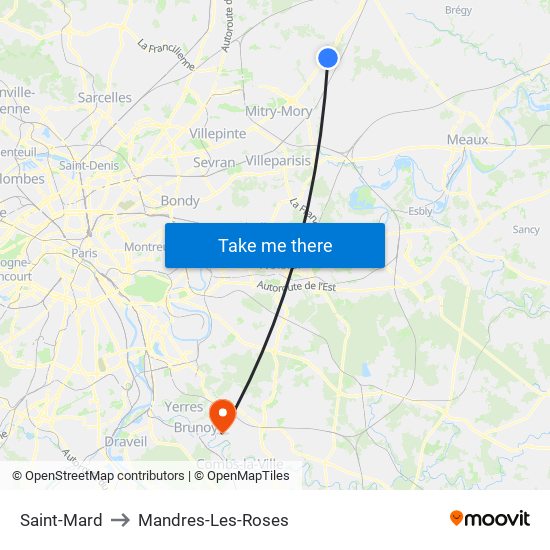 Saint-Mard to Mandres-Les-Roses map