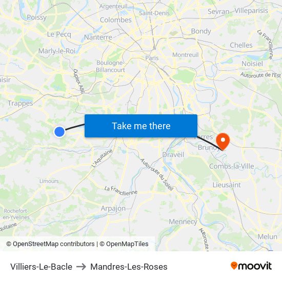 Villiers-Le-Bacle to Mandres-Les-Roses map