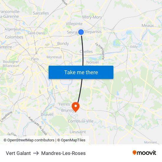 Vert Galant to Mandres-Les-Roses map