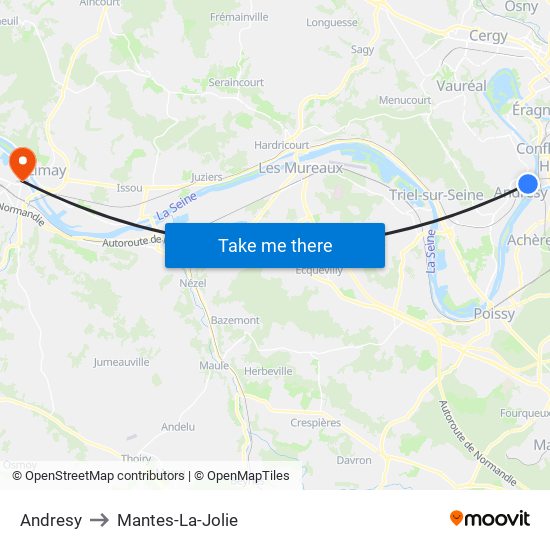 Andresy to Mantes-La-Jolie map