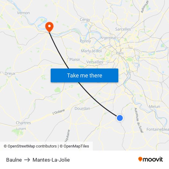 Baulne to Mantes-La-Jolie map