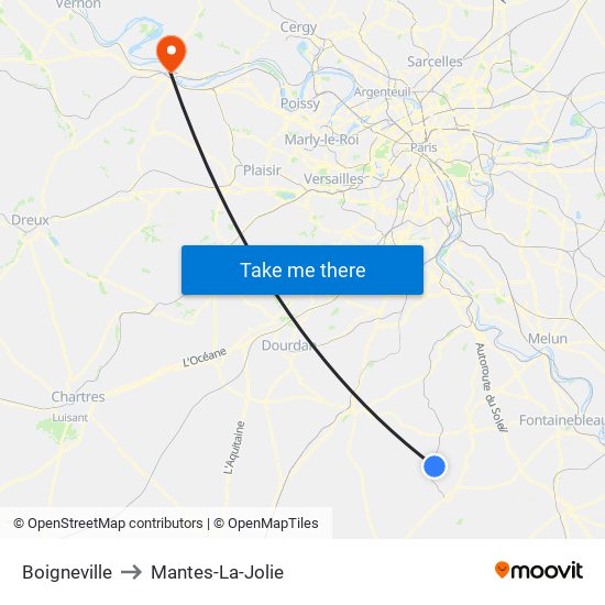 Boigneville to Mantes-La-Jolie map