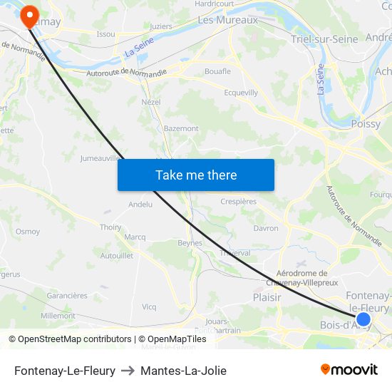 Fontenay-Le-Fleury to Mantes-La-Jolie map