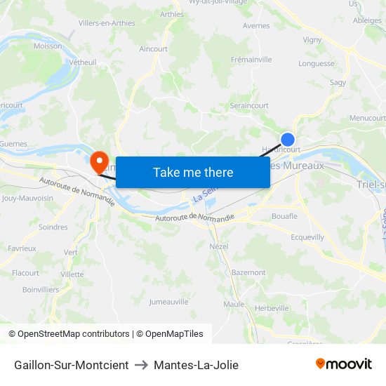 Gaillon-Sur-Montcient to Mantes-La-Jolie map