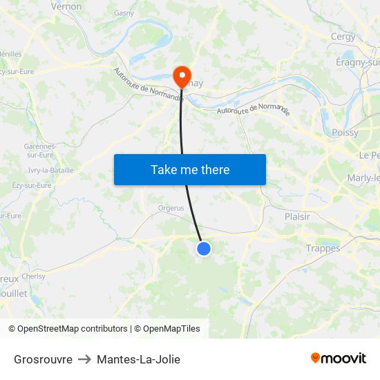 Grosrouvre to Mantes-La-Jolie map