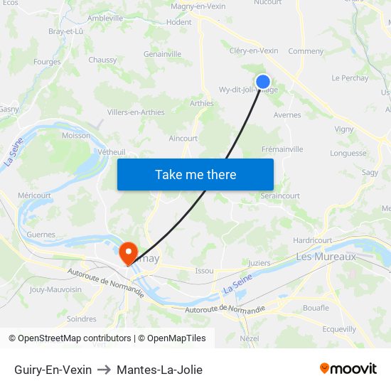Guiry-En-Vexin to Mantes-La-Jolie map